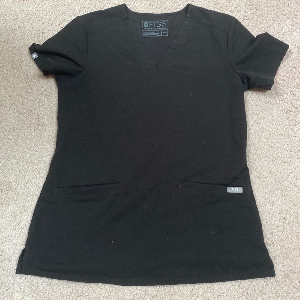 Women’s XXS black FIGS scrub top